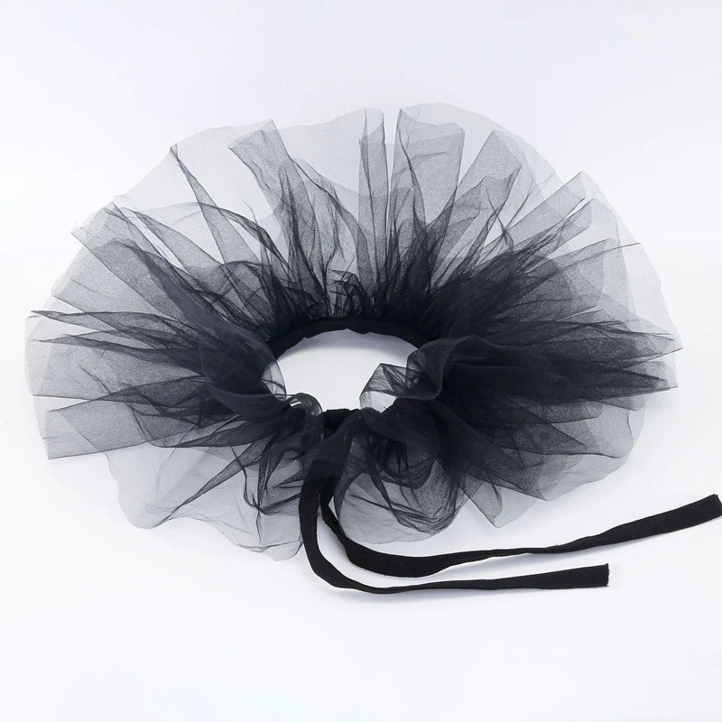 Vintage Victorian Ruffled Mesh Neck Ruff Collar, Detachable Cosplay Accessory