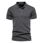 Men's Short Sleeve 100% Cotton Polo Shirt – Breathable Casual Everyday Top