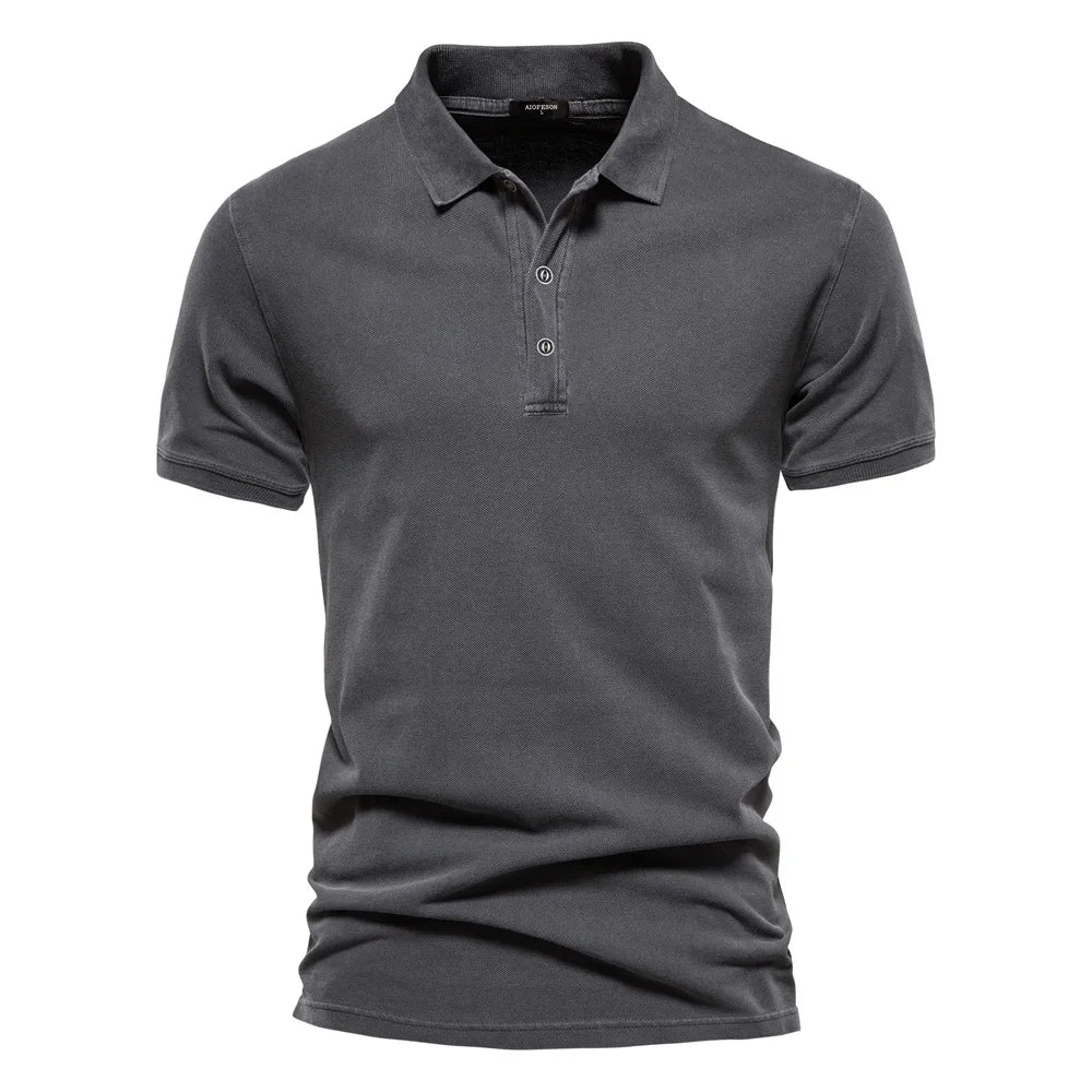 Men's Short Sleeve 100% Cotton Polo Shirt – Breathable Casual Everyday Top
