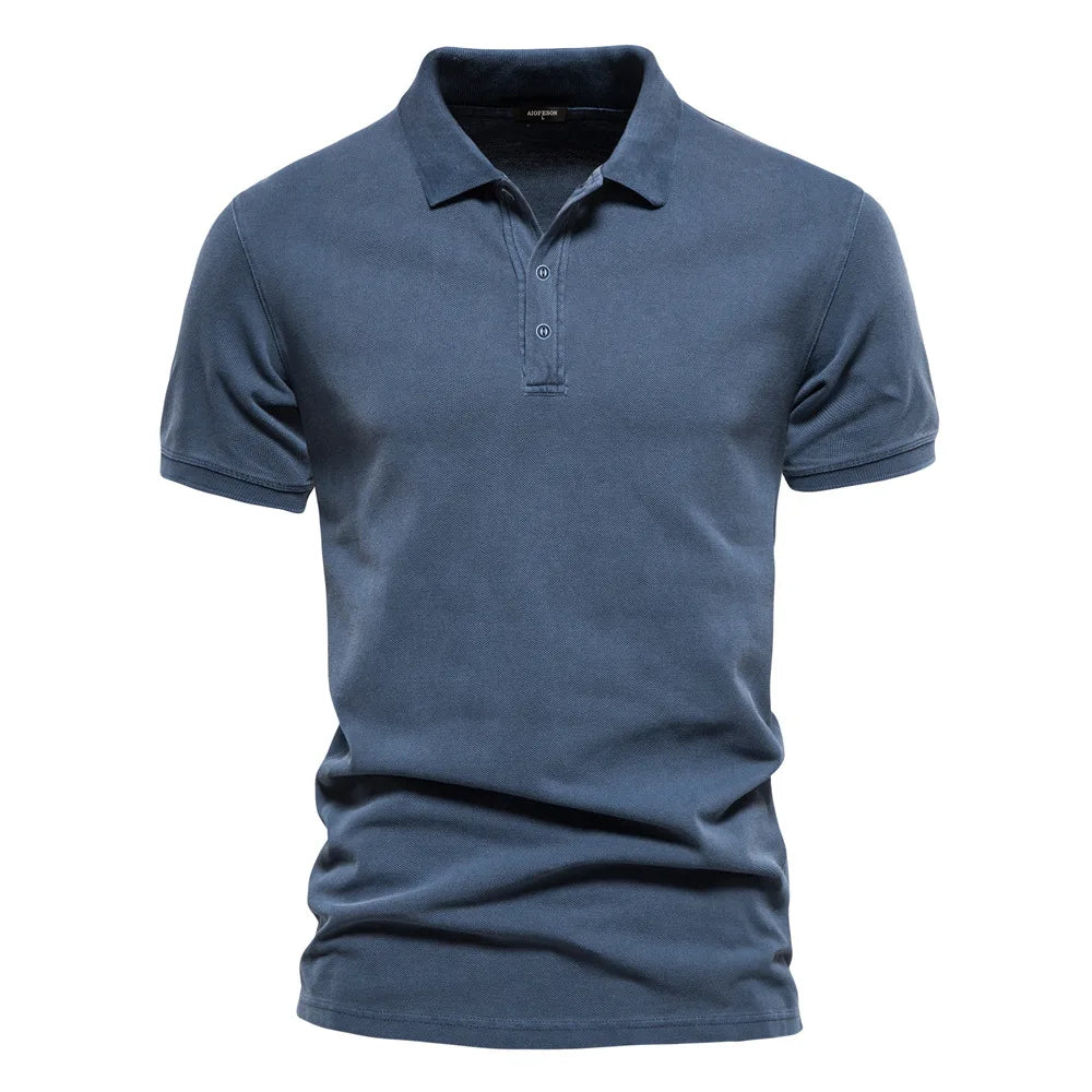 Men's Short Sleeve 100% Cotton Polo Shirt – Breathable Casual Everyday Top