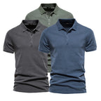 Men's Short Sleeve 100% Cotton Polo Shirt – Breathable Casual Everyday Top