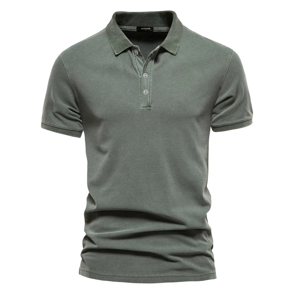 Men's Short Sleeve 100% Cotton Polo Shirt – Breathable Casual Everyday Top