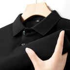 Men's 100% Cotton Knit Polo Shirt – Short Sleeve Smart Casual in Black by Urban Tendency