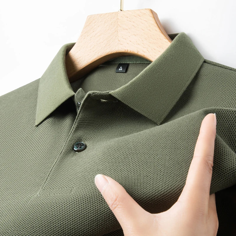 Men's 100% Cotton Knit Polo Shirt – Short Sleeve Smart Casual in Green by Urban Tendency