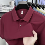Men's 100% Cotton Knit Polo Shirt – Short Sleeve Smart Casual in Red Wine by Urban Tendency