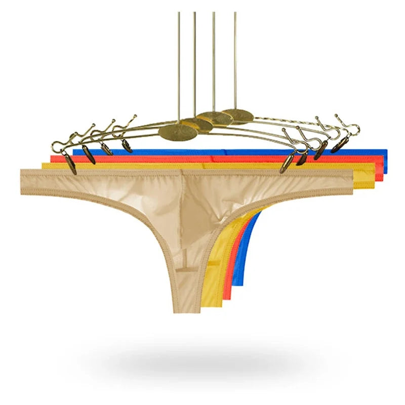 Men's Breathable Ice Silk Thong Underwear with Supportive Pouch by Urban Tendency