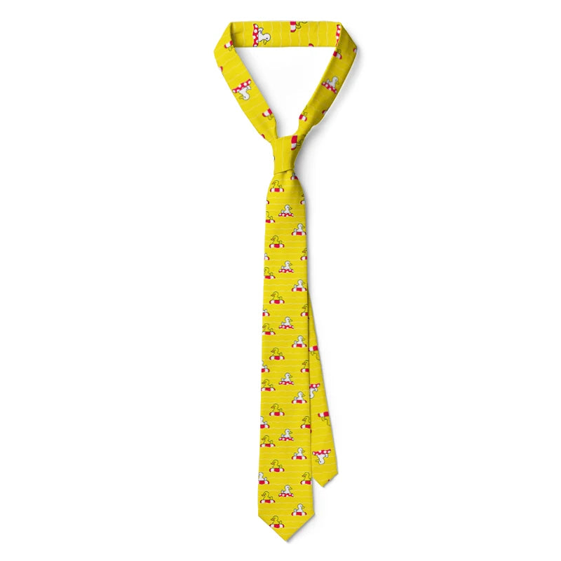 Men's Cartoon Rubber Duck Novelty Necktie – Playful Printed Funny Standard Width by Urban Tendency
