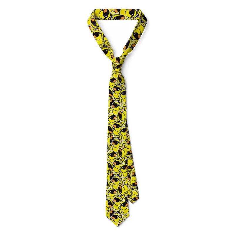 Men's Cartoon Rubber Duck Novelty Necktie – Playful Printed Funny Standard Width by Urban Tendency