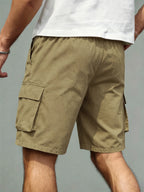 Men's Casual Cargo Shorts – Comfortable Drawstring Waist in Khaki by Urban Tendency