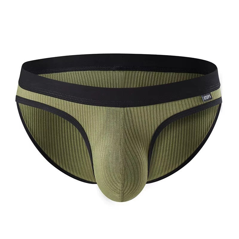 Men's Comfort-Fit Underwear Briefs in Army Green with Contoured Pouch by Urban Tendency