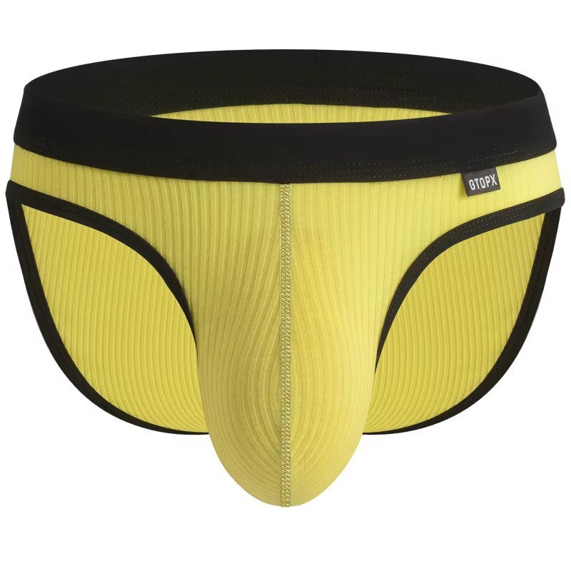 Men's Comfort-Fit Underwear Briefs in Yellow with Contoured Pouch by Urban Tendency