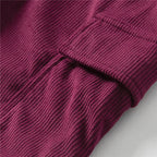Men’s Corduroy Cargo Shorts – Relaxed Fit Casual Retro Multi Pocket in Wine Red by Urban Tendency