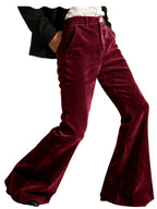Men's Corduroy Flare Pants – Retro 70s Slant Pocket Style in Burgundy by Urban Tendency