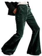 Men's Corduroy Flare Pants – Retro 70s Slant Pocket Style in Malachite Green by Urban Tendency