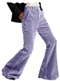 Men's Corduroy Flare Pants – Retro 70s Slant Pocket Style in Purple by Urban Tendency