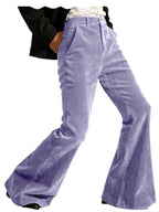 Men's Corduroy Flare Pants – Retro 70s Slant Pocket Style in Purple by Urban Tendency