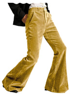 Men's Corduroy Flare Pants – Retro 70s Slant Pocket Style in Yellow Mustard by Urban Tendency