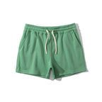 Men’s Cotton Blend Sports Shorts for Fitness with Drawstring Waist in Green by Urban Tendency 