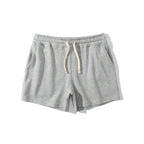 Men’s Cotton Blend Sports Shorts for Fitness with Drawstring Waist in Light Gray by Urban Tendency 