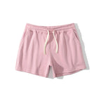 Men’s Cotton Blend Sports Shorts for Fitness with Drawstring Waist in Pink by Urban Tendency 