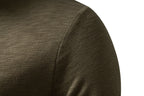 Men's Cotton Button Henley Neck – Long Sleeve Casual Shirt in Army Green by Urban Tendency