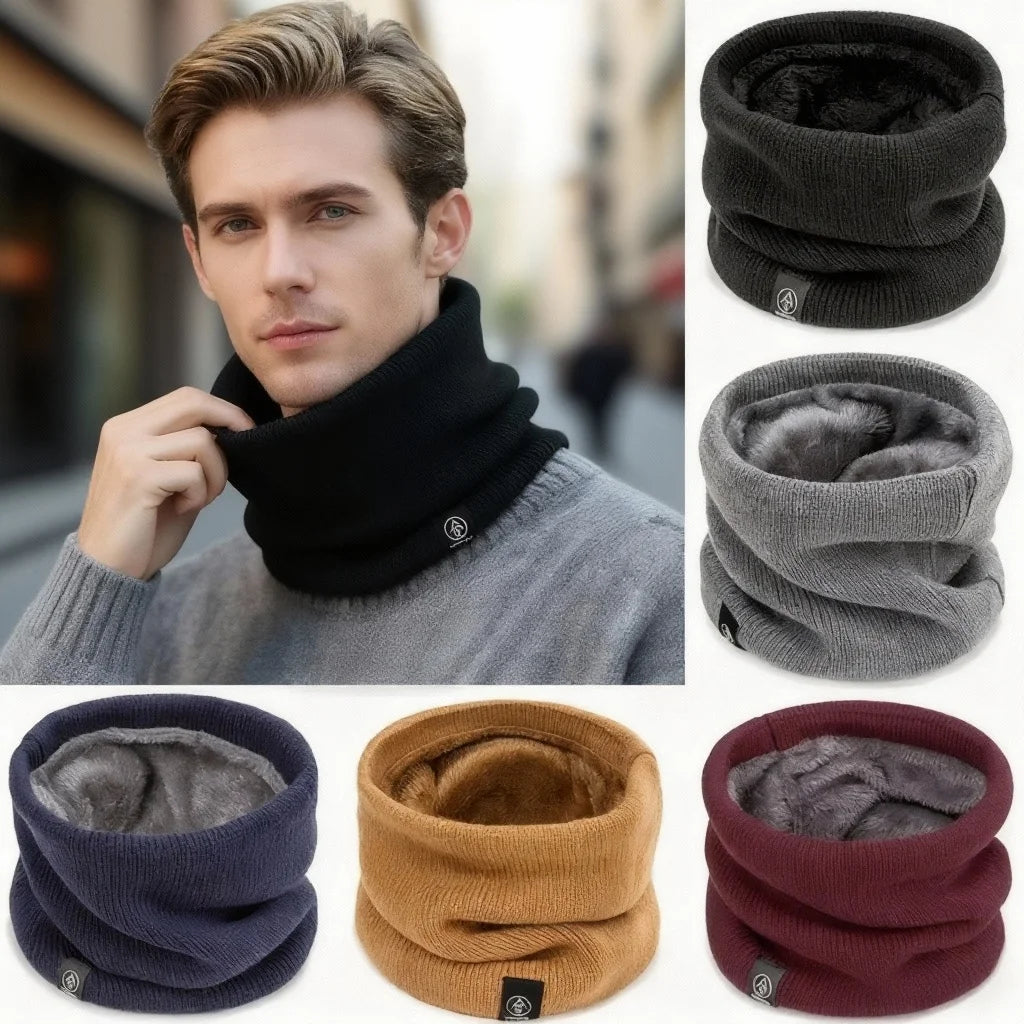 Men's Fleece-Lined Knit Neck Gaiter – Stylish Thick Tube Scarf by Urban Tendency