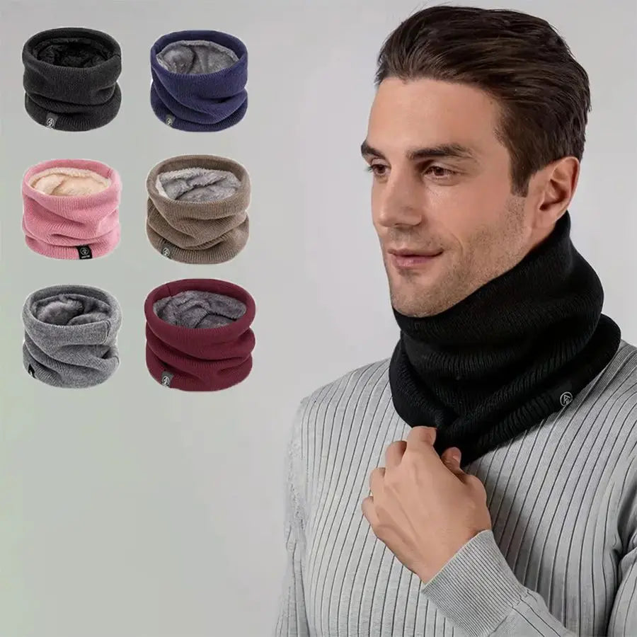Men's Fleece-Lined Knit Neck Gaiter – Stylish Thick Tube Scarf by Urban Tendency
