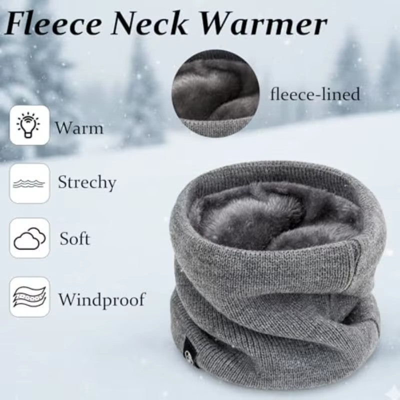 Men's Fleece-Lined Knit Neck Gaiter – Stylish Thick Tube Scarf by Urban Tendency