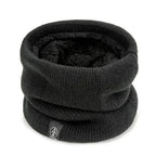 Men's Fleece-Lined Knit Neck Gaiter – Stylish Thick Tube Scarf in Black by Urban Tendency