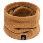 Men's Fleece-Lined Knit Neck Gaiter – Stylish Thick Tube Scarf in Camel by Urban Tendency