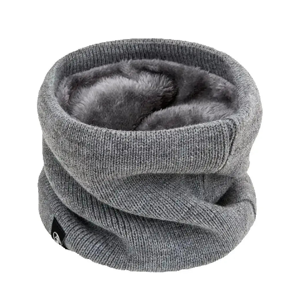 Men's Fleece-Lined Knit Neck Gaiter – Stylish Thick Tube Scarf in Gray by Urban Tendency