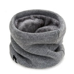 Men's Fleece-Lined Knit Neck Gaiter – Stylish Thick Tube Scarf in Gray by Urban Tendency