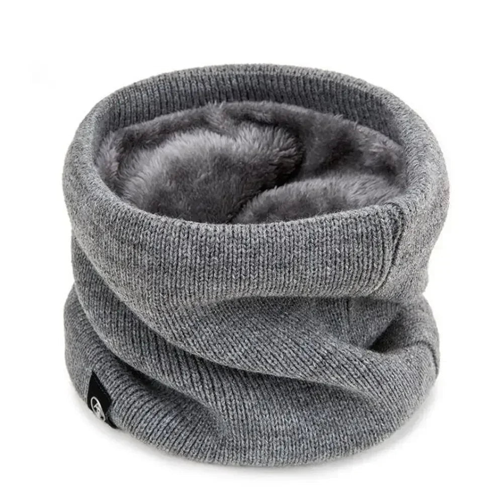Men's Fleece-Lined Knit Neck Gaiter – Stylish Thick Tube Scarf in Gray by Urban Tendency