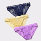 Men’s Floral Lace Low-Rise Briefs with Contoured Pouch by Urban Tendency