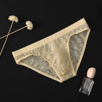 Men’s Floral Lace Low-Rise Briefs with Contoured Pouch in Khaki by Urban Tendency