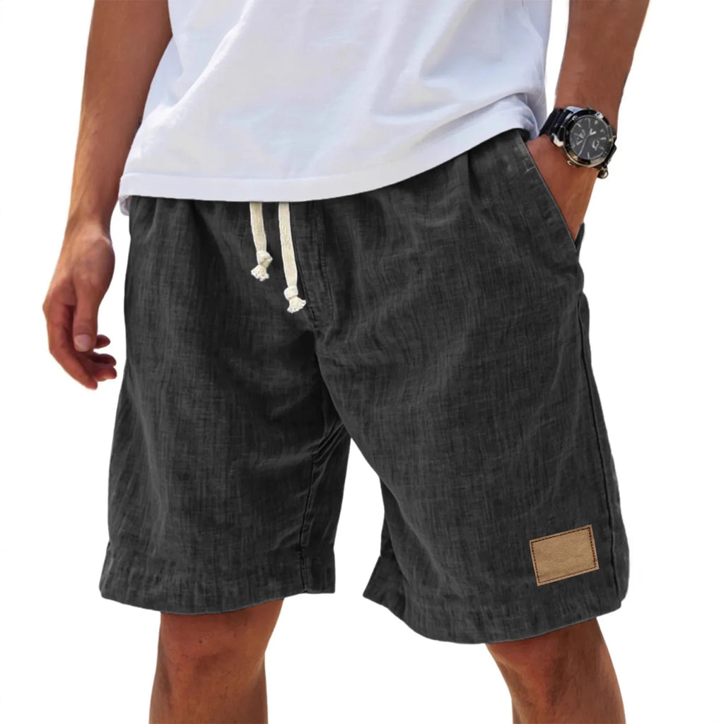 Men’s Loose Fit Drawstring Shorts – Retro Casual Comfort in Black by Urban Tendency