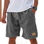 Men’s Loose Fit Drawstring Shorts – Retro Casual Comfort in Dark Gray by Urban Tendency
