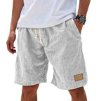 Men’s Loose Fit Drawstring Shorts – Retro Casual Comfort in Grayish White by Urban Tendency