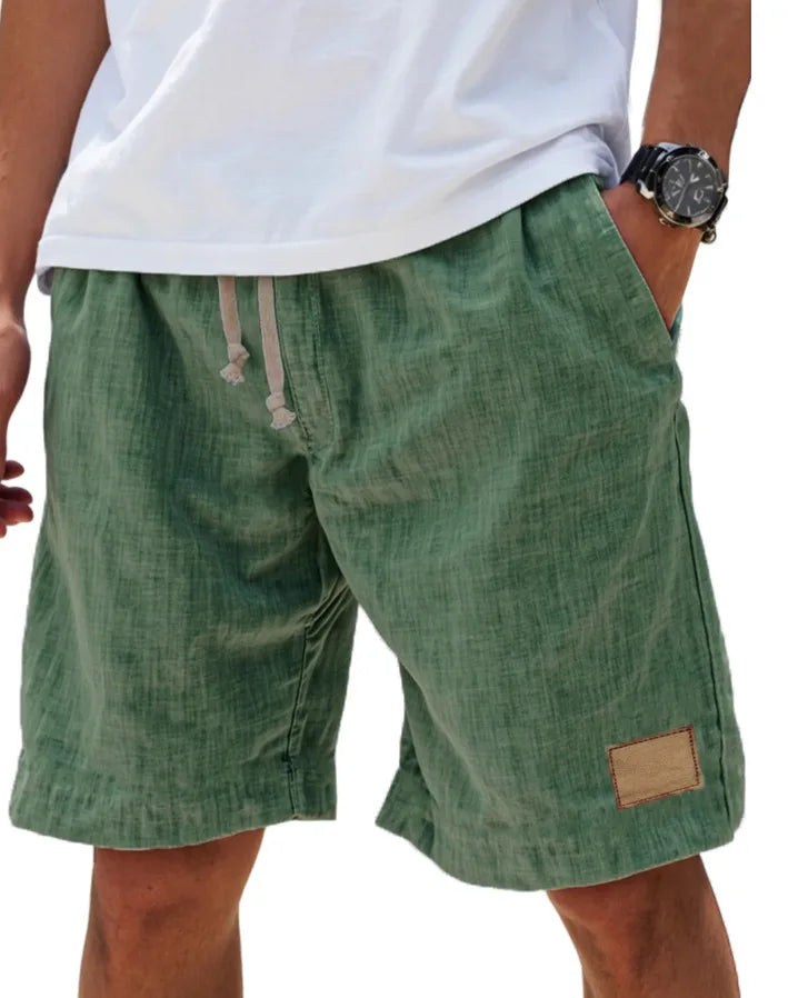 Men’s Loose Fit Drawstring Shorts – Retro Casual Comfort in Green by Urban Tendency