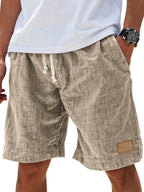 Men’s Loose Fit Drawstring Shorts – Retro Casual Comfort in Khaki by Urban Tendency