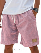 Men’s Loose Fit Drawstring Shorts – Retro Casual Comfort in Pink by Urban Tendency