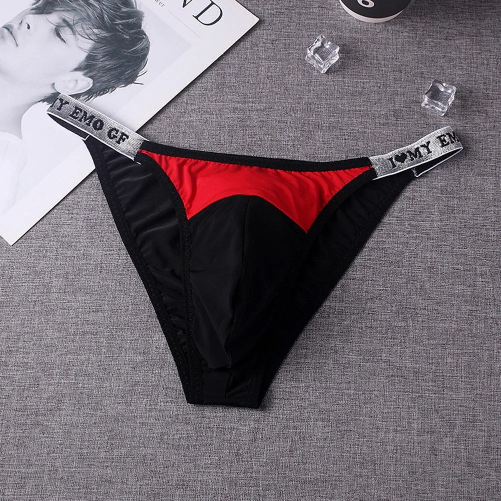 Men’s Low-Rise String Briefs with Supportive Pouch in Black by Urban Tendency