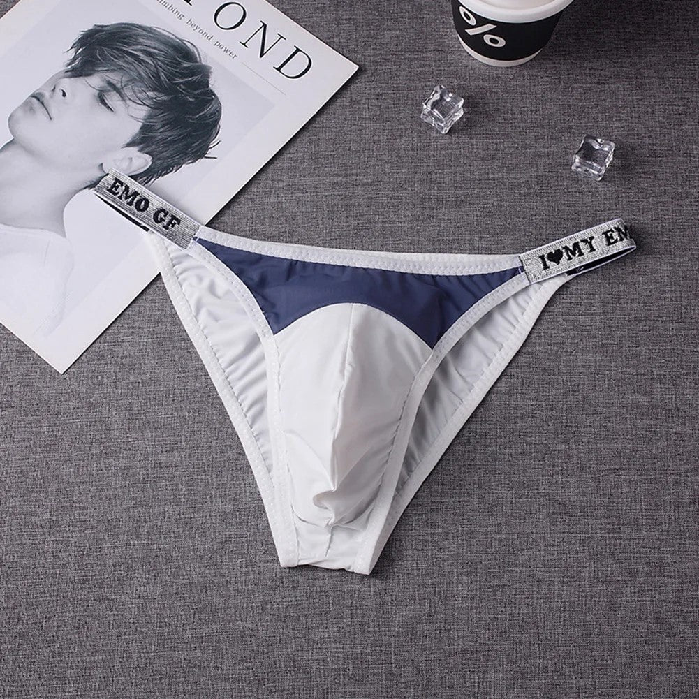 Men’s Low-Rise String Briefs with Supportive Pouch in White by Urban Tendency