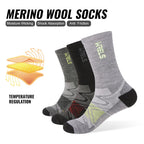 Men’s Merino Wool Blend Hiking Crew Socks – Moisture-Wicking & Cushioned by Urban Tendency