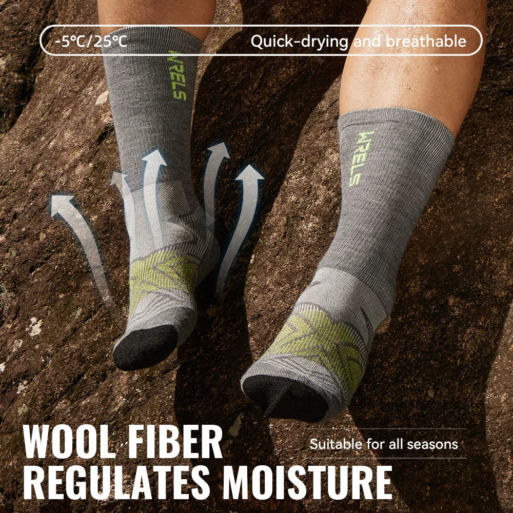 Men’s Merino Wool Blend Hiking Crew Socks – Moisture-Wicking & Cushioned by Urban Tendency