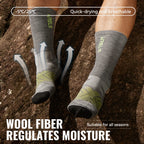 Men’s Merino Wool Blend Hiking Crew Socks – Moisture-Wicking & Cushioned by Urban Tendency