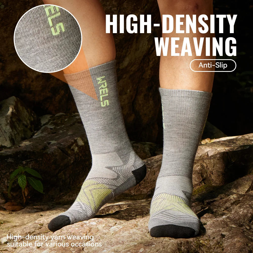 Men’s Merino Wool Blend Hiking Crew Socks – Moisture-Wicking & Cushioned by Urban Tendency