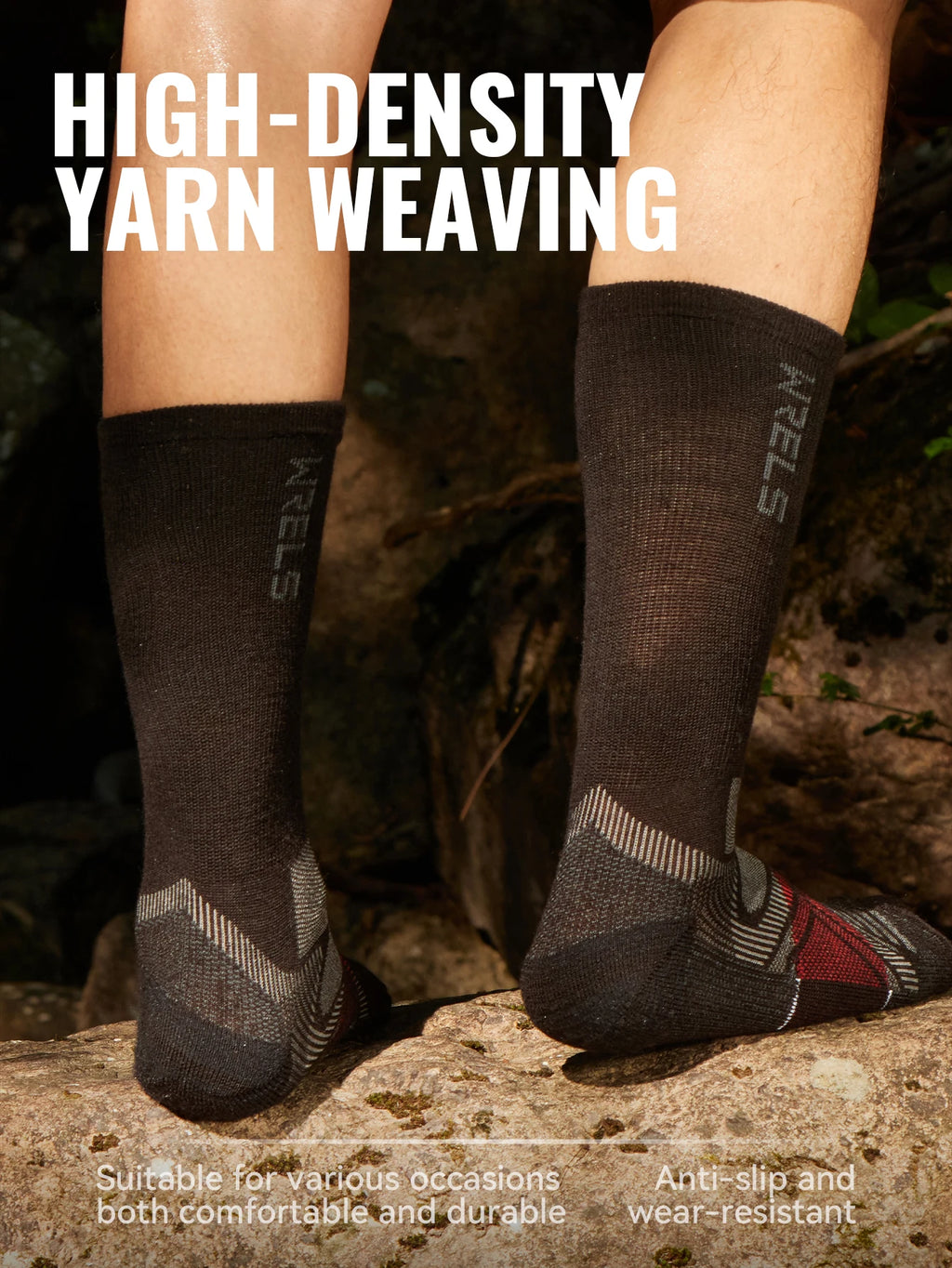 Men’s Merino Wool Blend Hiking Crew Socks – Moisture-Wicking & Cushioned by Urban Tendency