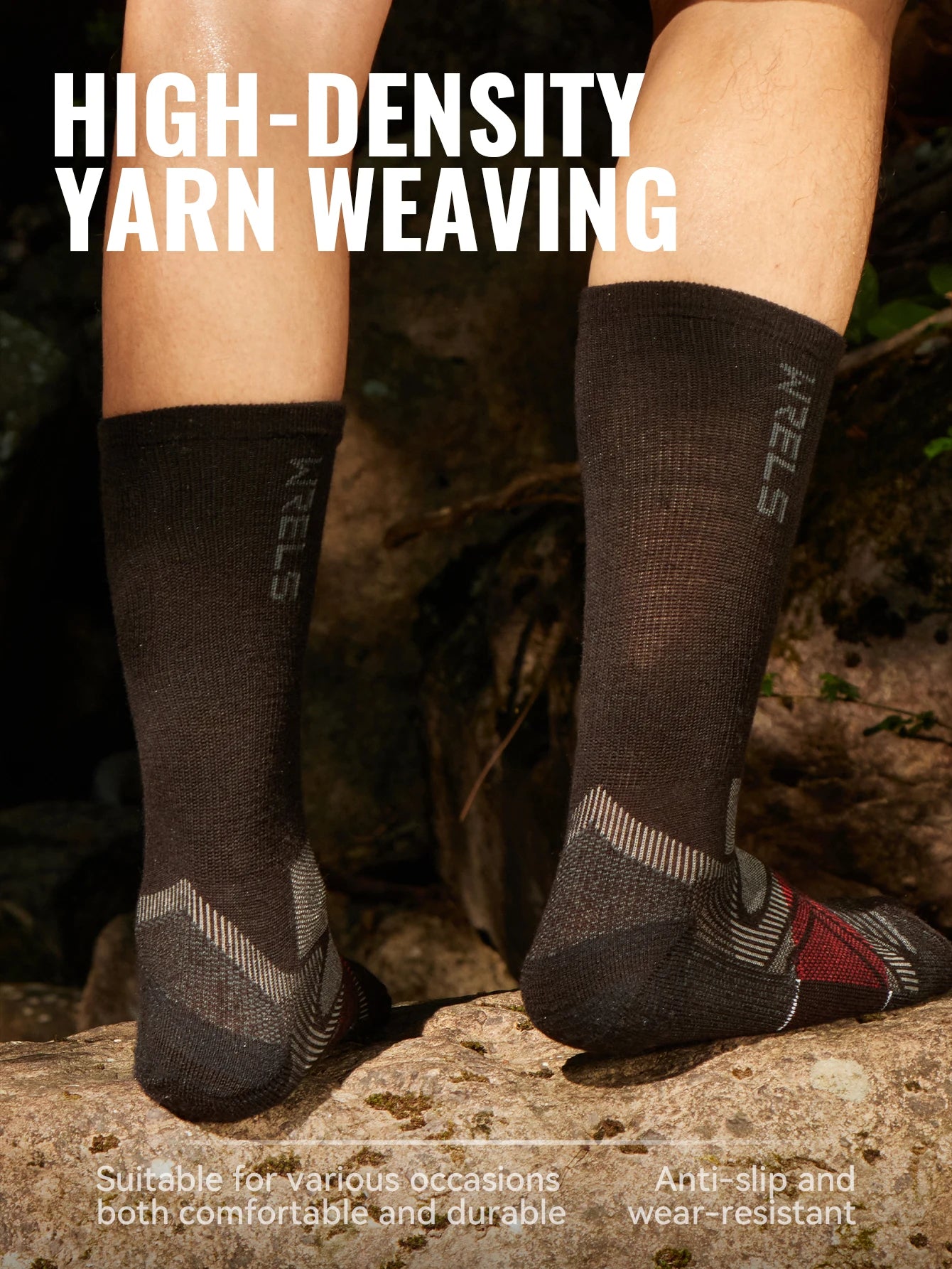 Men’s Merino Wool Blend Hiking Crew Socks – Moisture-Wicking & Cushioned by Urban Tendency