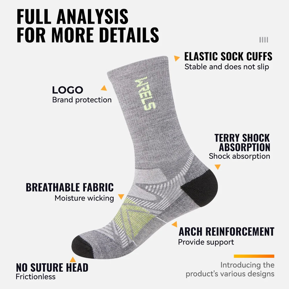 Men’s Merino Wool Blend Hiking Crew Socks – Moisture-Wicking & Cushioned by Urban Tendency